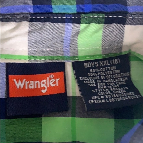 Wrangler Casual Plaid Boys Button Down Shirt - Picture 4 of 7